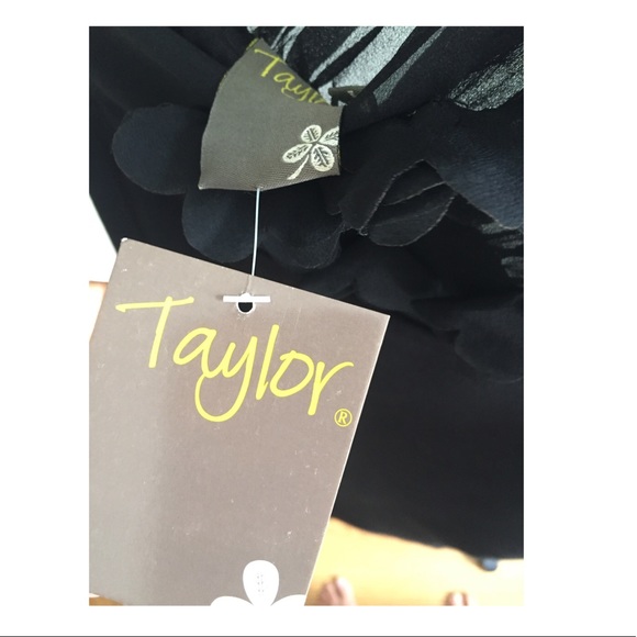 NWT Taylor Silk One Sleeve Black Dress - Picture 4 of 7